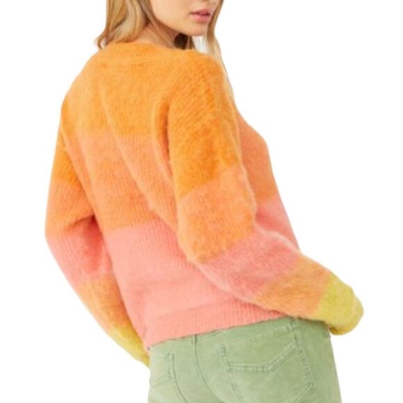 Free People Autumn Sky Stripe Sweater in the size XL - Picture 6 of 11